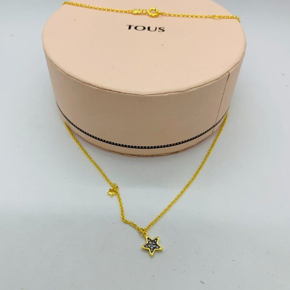 TOUS Necklace Silver vermeil TOUS New Motif Necklace with sapphire star 45cm - Picture 7 of 8